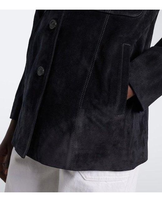 Nili Lotan Blue Dominic Suede Jacket