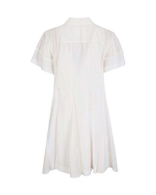 Sacai White Short Sleeve Suiting Dress