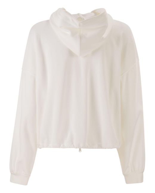 Brunello Cucinelli White Logo Patch Hoodie