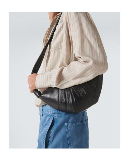Lemaire Black Croissant Small Shoulder Bag for men