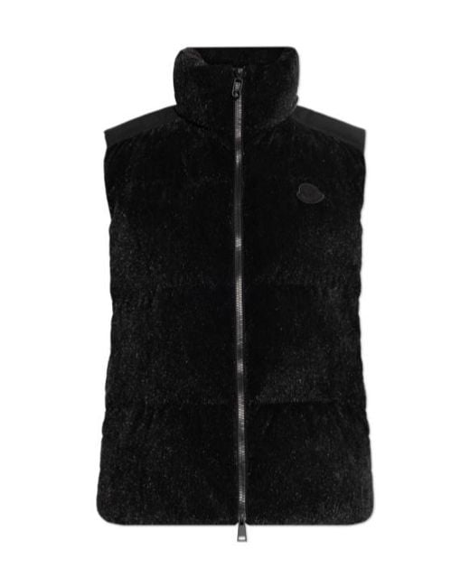 Moncler Black Lurex Thread Down Vest