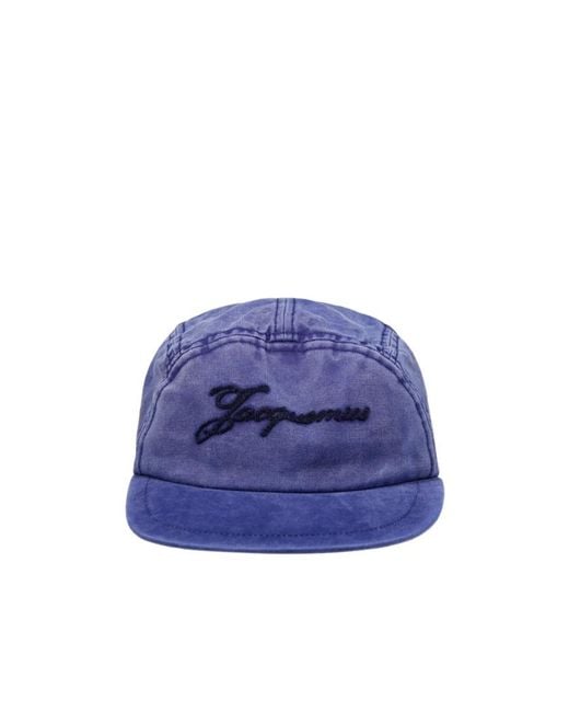 Jacquemus Blue Logo Embroidered Cap for men