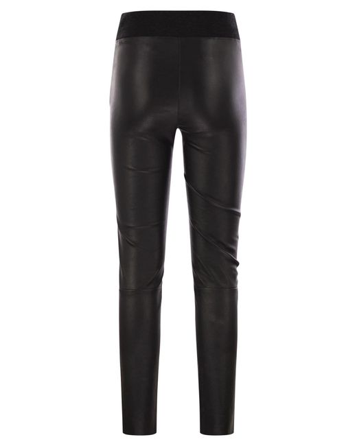 Brunello Cucinelli Black Stretch Nappa Leggings