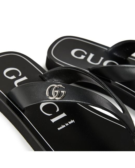 Gucci Black Simple Flip-Flops