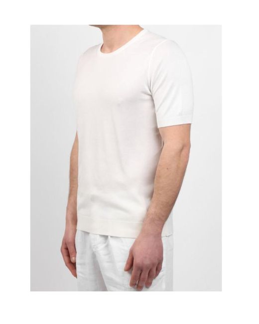 Gran Sasso White Short Sleeved Round-Neck T-Shirt for men