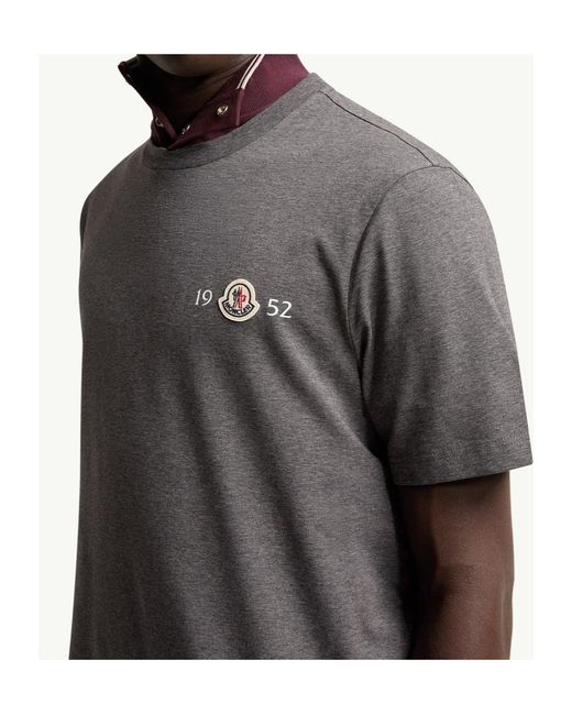 Moncler Gray Logo Cotton T-Shirt for men