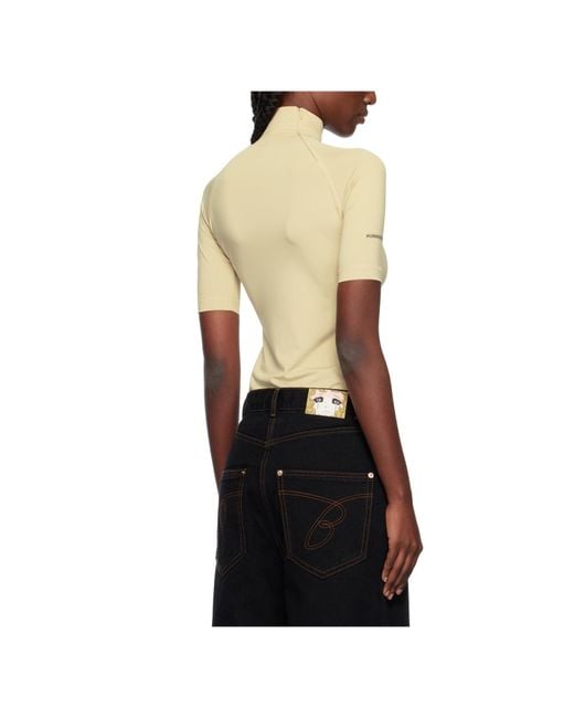 Pushbutton White Security Pocket Turtleneck Top