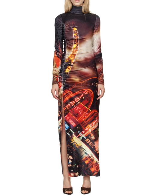 Jean Paul Gaultier Red Pigalle Velvet Maxi Dress