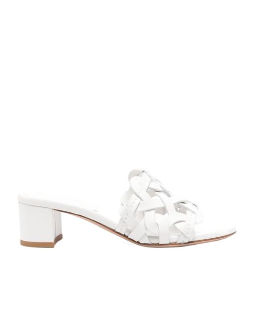 Gianvito Rossi White Round-Headed High-Heeled Sandals