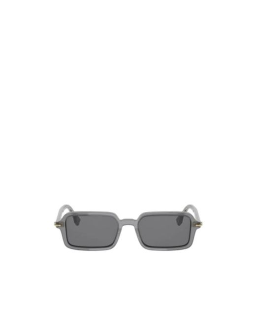 Fendi White Eyewear Selleria Rectangle Frame Sunglasses