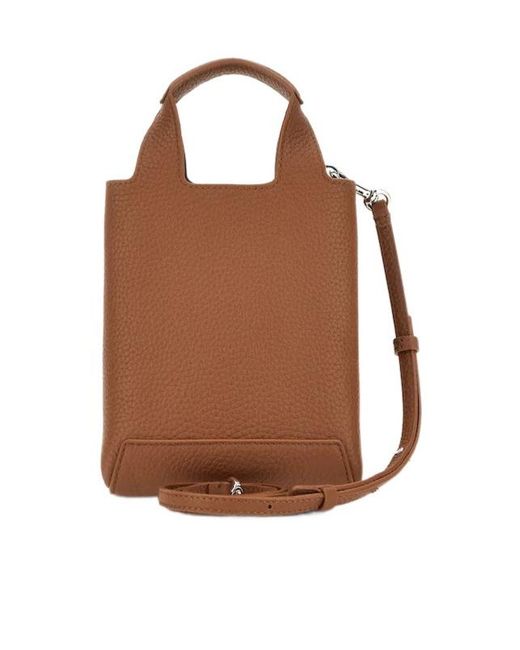 Hogan Brown Grained Mini Shoulder Bag