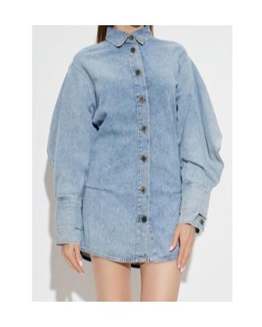 The Attico Blue The Pocket Detail Denim Shirt Dress