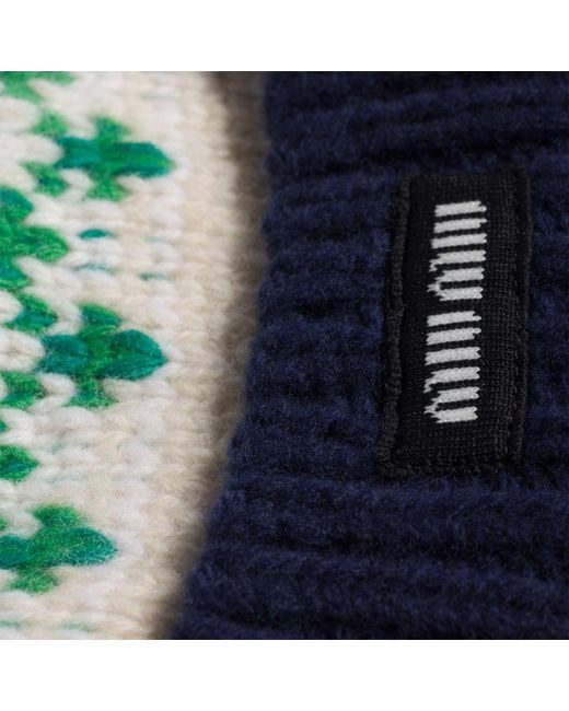 Miu Miu Blue Logo-Patch Beanie