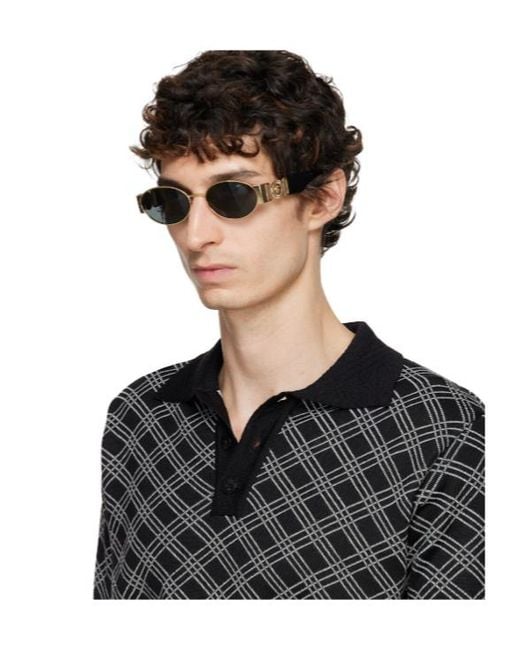 Versace White Oval Medusa-Detail Sunglasses for men