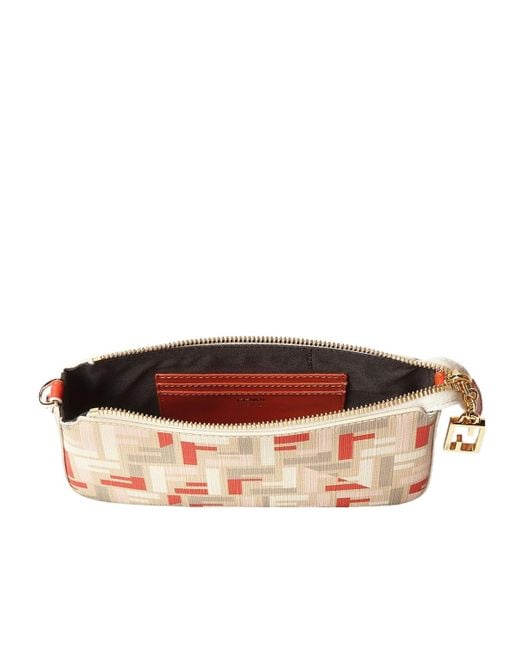 Fendi Pink Baguette Ff Printed Pouch