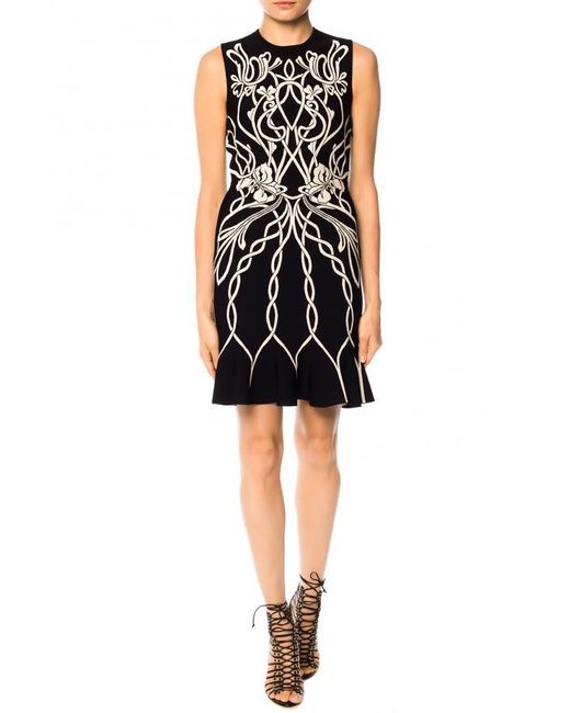 McQueen Black Embroidered Dress