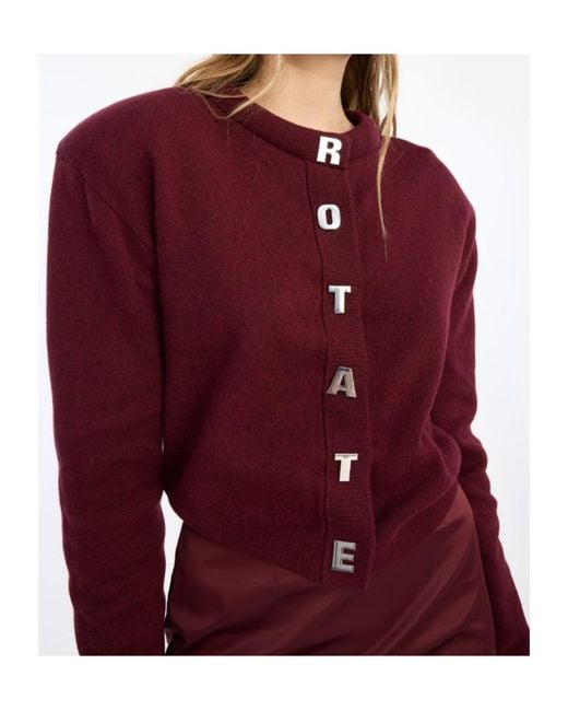 ROTATE BIRGER CHRISTENSEN Red Firm Knit Cardigan
