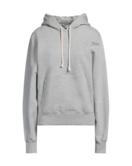 Saint Laurent Gray Drawstring Hooded Sweatshirt