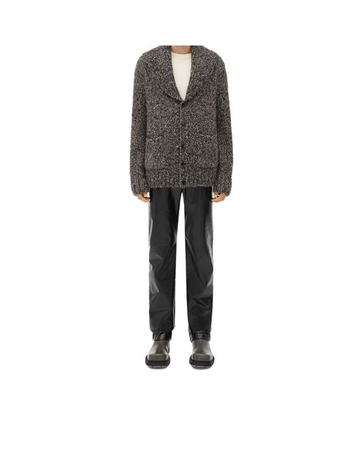 Bottega Veneta Gray V-Neck Knitted Cardigan for men