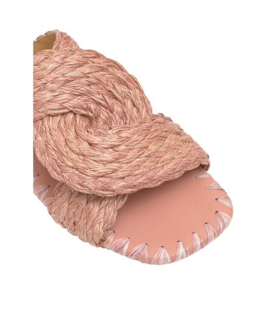 Castaner Pink Padme Woven Flat Sandals