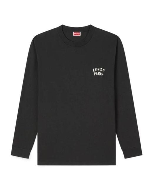 KENZO Black Boke Heart Long Sleeve T-Shirt for men