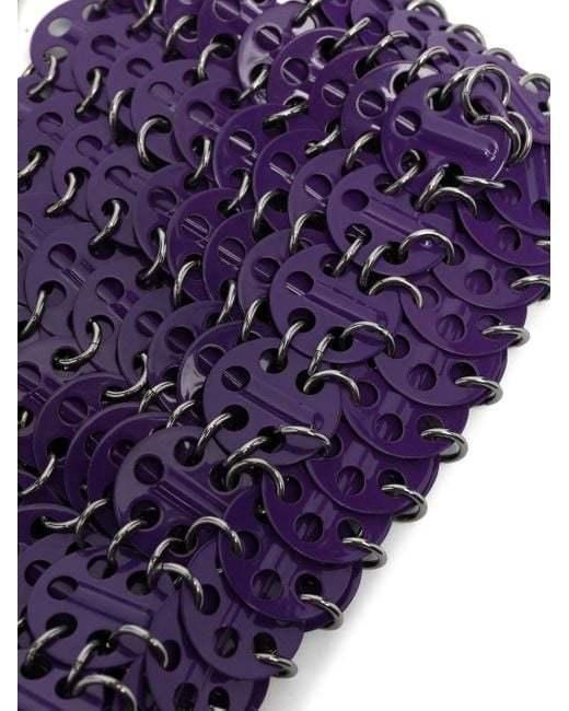 Rabanne Purple Removable Chain Shoulder Bag