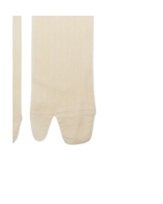 Maison Margiela White Embroidered Tabi Toe Socks