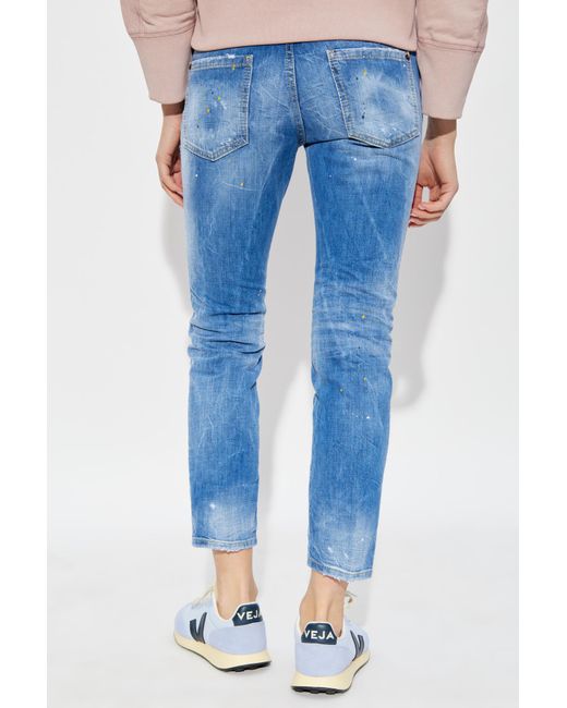 DSquared² Blue Low-Rise Slim Fit Jeans