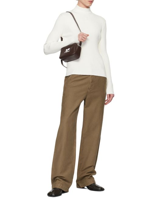 Courreges White Courrèges Reedition Logo Patch Zip-Up Shoulder Bag