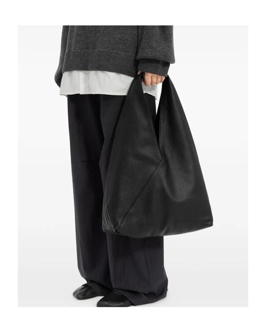 MM6 by Maison Margiela Black Jewel Handle Classic Japanese Bag