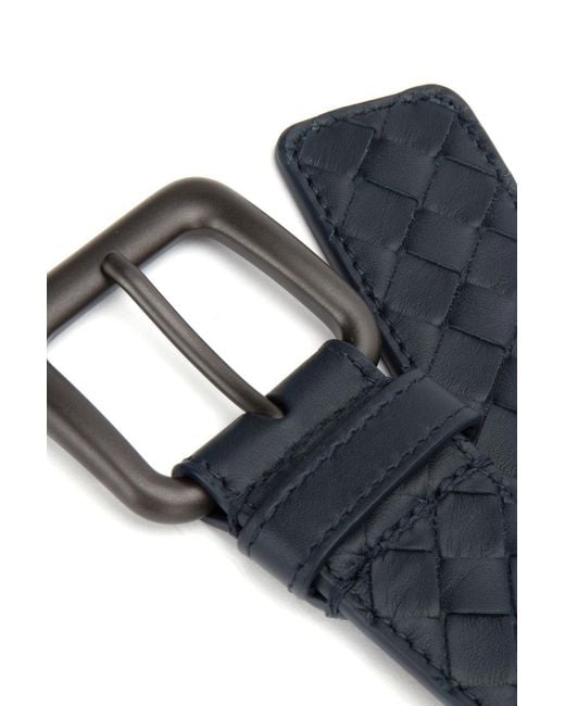 Bottega Veneta Blue Intrecciato Weave Belt for men
