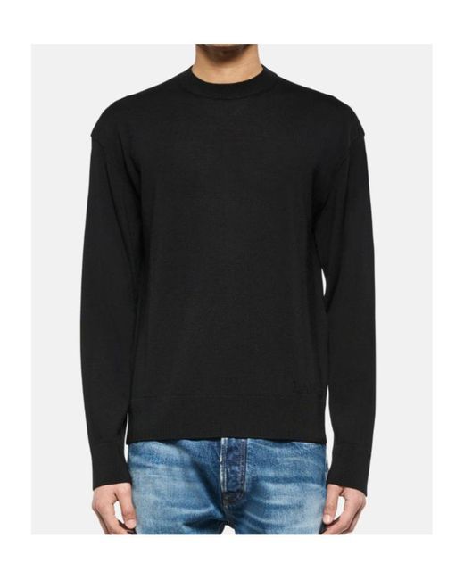 Laneus Black Ribbed-Knit Sweater for men