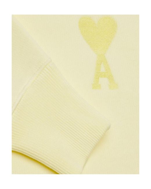 AMI Yellow Ami De Coeur Crew-Neck Sweatshirt for men