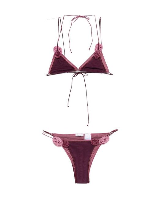 Oseree White Decal Bikini Two-Piece Set