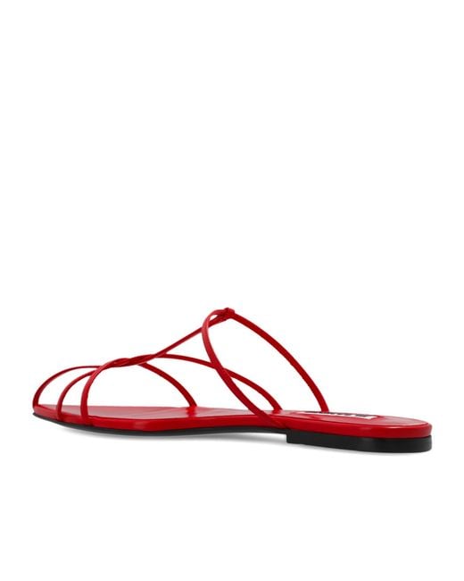 Jil Sander Red Strapped Sandals