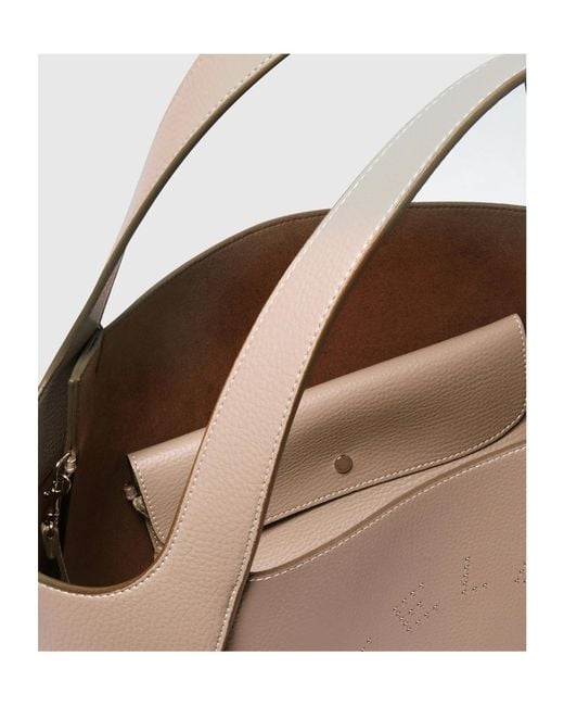 Stella McCartney Natural Logo Perforated Tote Bag