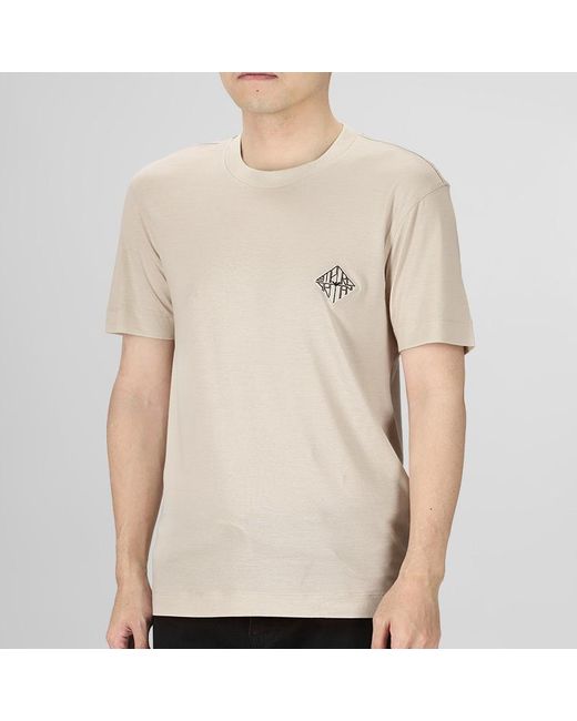 Emporio Armani Natural Slim-Fit Logo-Print Short-Sleeve T-Shirt for men