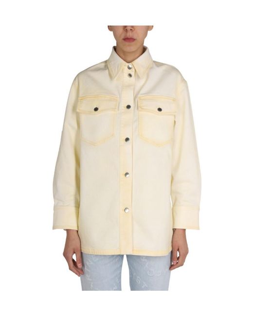 Stella McCartney Natural Buttoned Long-Sleeved Jacket