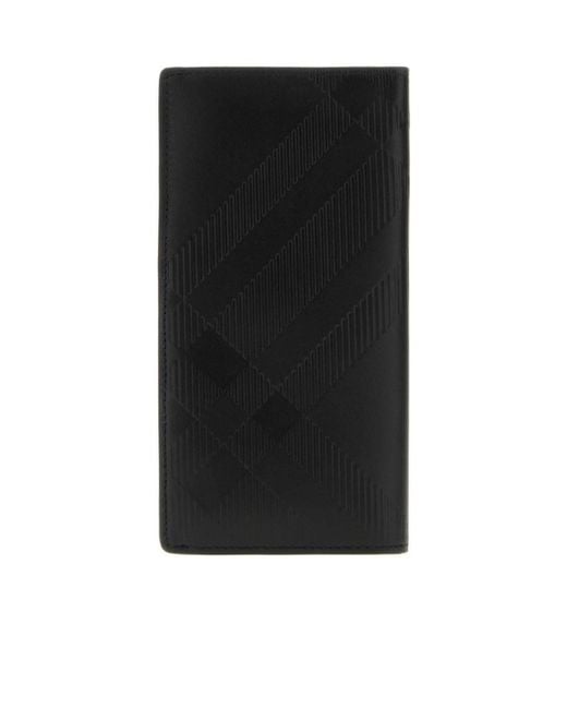 Burberry Black Check Pattern Bi-Fold Wallet for men
