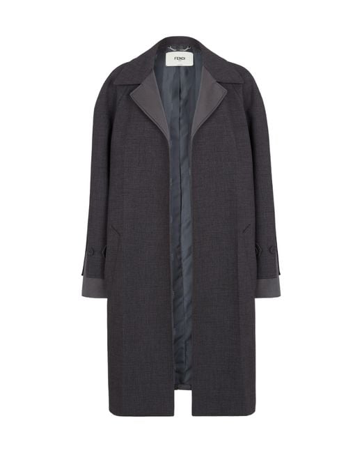 Fendi Blue Double Layer Overcoat