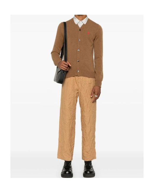 Comme des Garçons Brown Heart-Patch Wool Cardigan for men