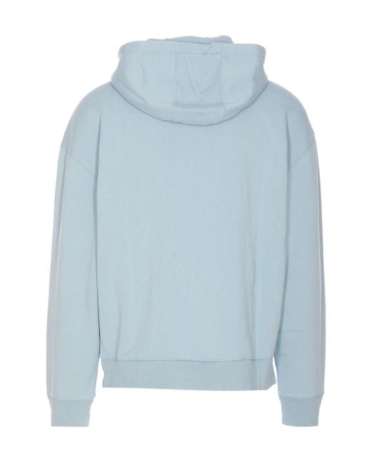 Maison Kitsuné Blue Bold Fox Head Patch Drawstring Hoodie for men