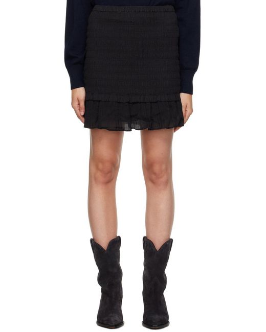 Isabel Marant Black Isabel Marant Étoile Frilled Hem Mini Skirt