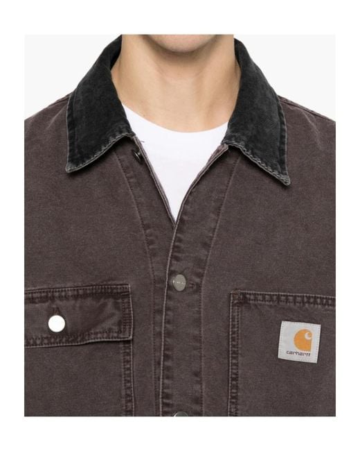 Carhartt Brown Mitch Logo Patch Denim Shirt for men
