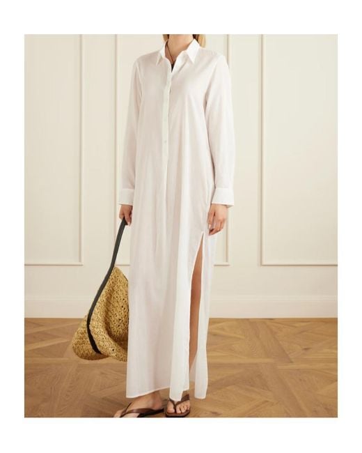 Nili Lotan White Mina Cotton-Voile Midi Dress
