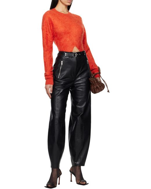 Nanushka Red Buckle-Detail Trousers