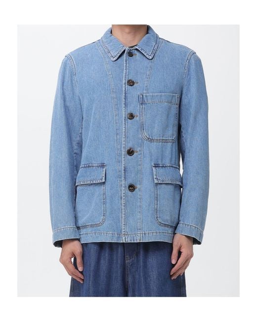 Dries Van Noten Blue Denim Shirt Jacket for men