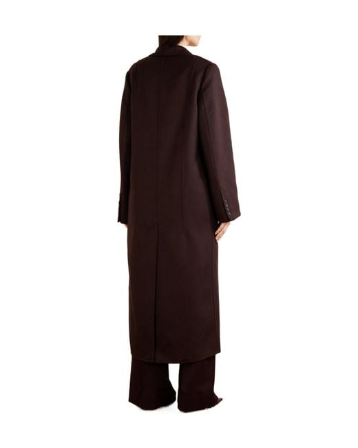 Victoria Beckham Red Long Solid-Color Coat