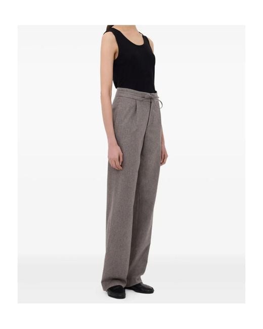 Loulou de Saison Gray Lace-Up Casual Pants