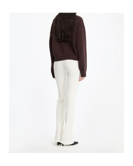 ROTATE BIRGER CHRISTENSEN Brown Crew-Neck Sweater